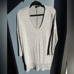 American Eagle Outfitters Gray V-Neck Top
